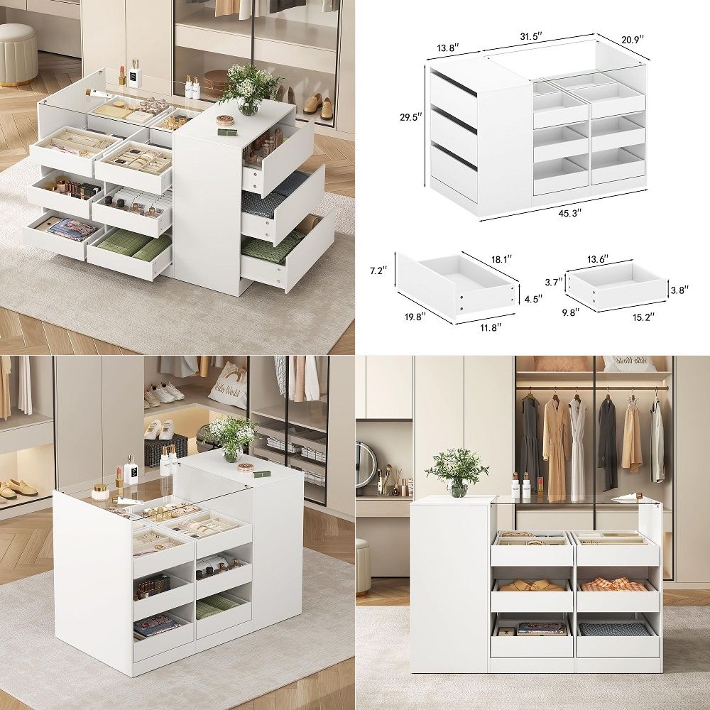 Closet Island with Drawers, Wa - огляд і ціна Drawer Dresser White