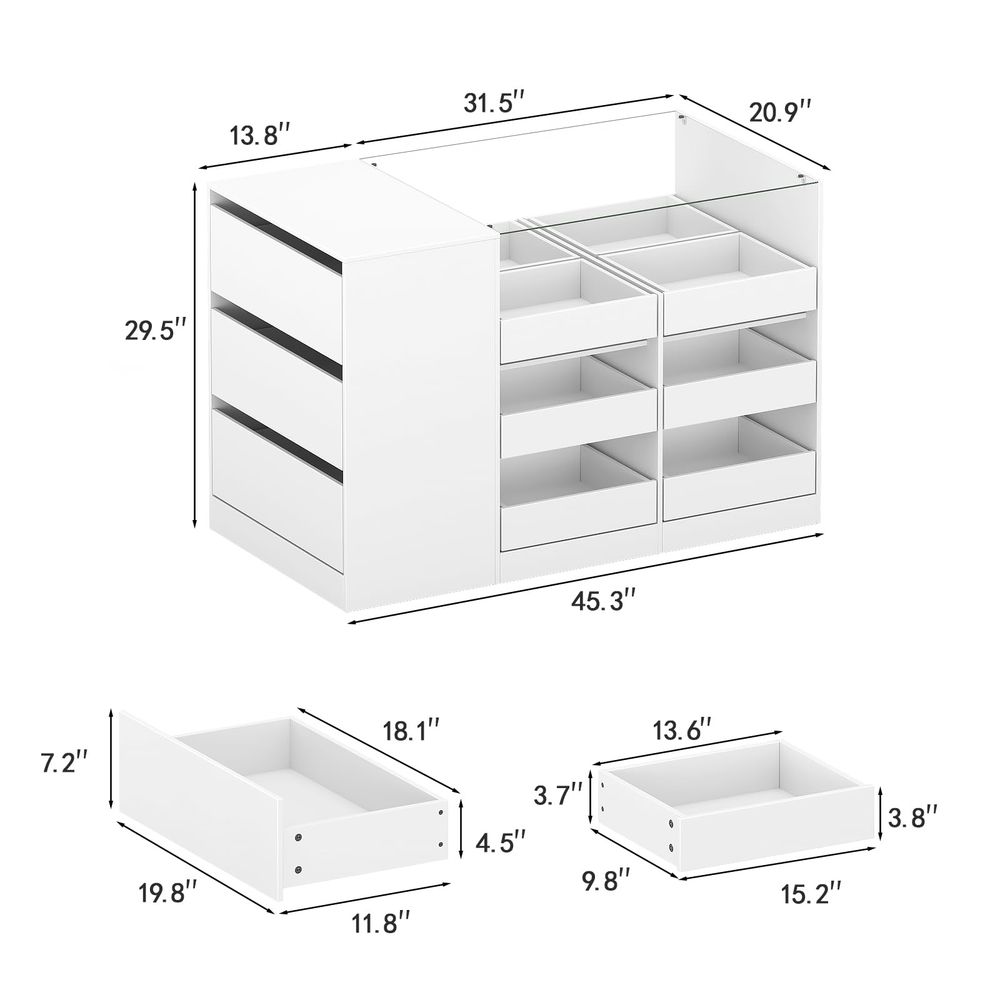 Closet Island with Drawers, Wa - огляд і ціна Drawer Dresser White