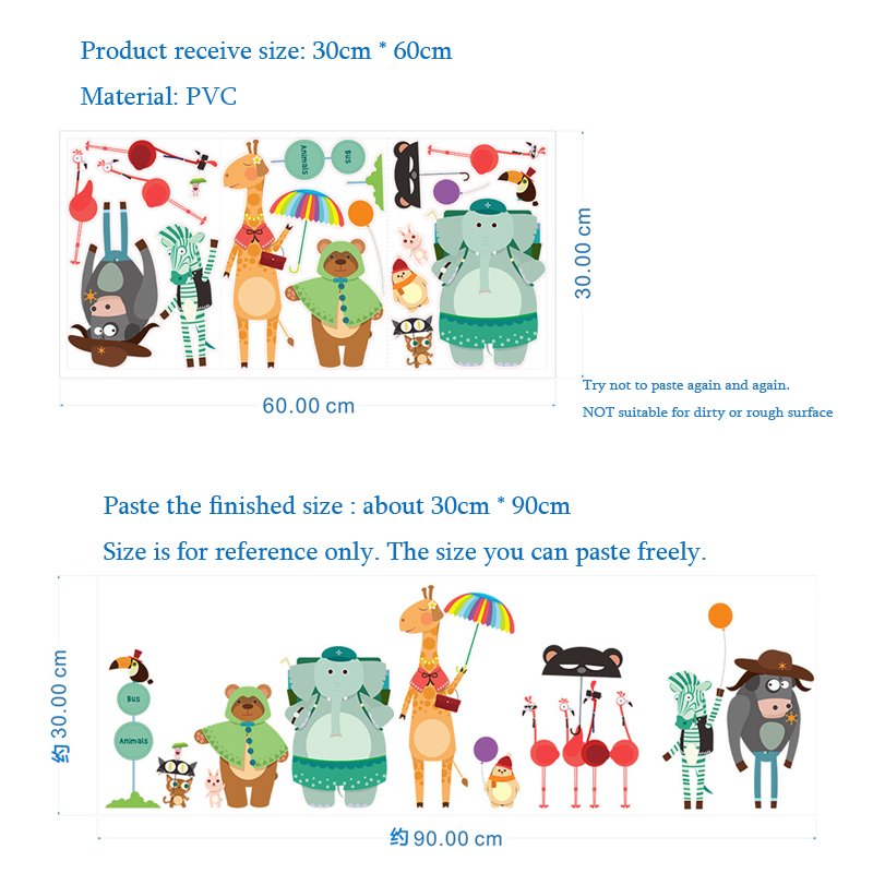 Cartoon Zoo Bus Station Wall S - огляд і ціна Baby Nursery Zoo Animals