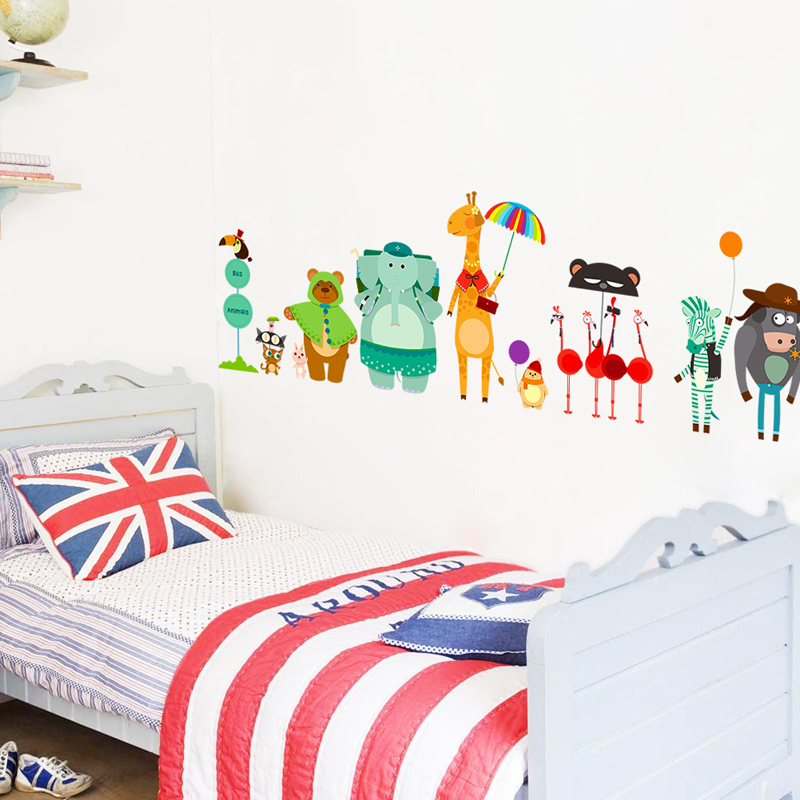 Cartoon Zoo Bus Station Wall S - огляд і ціна Baby Nursery Zoo Animals
