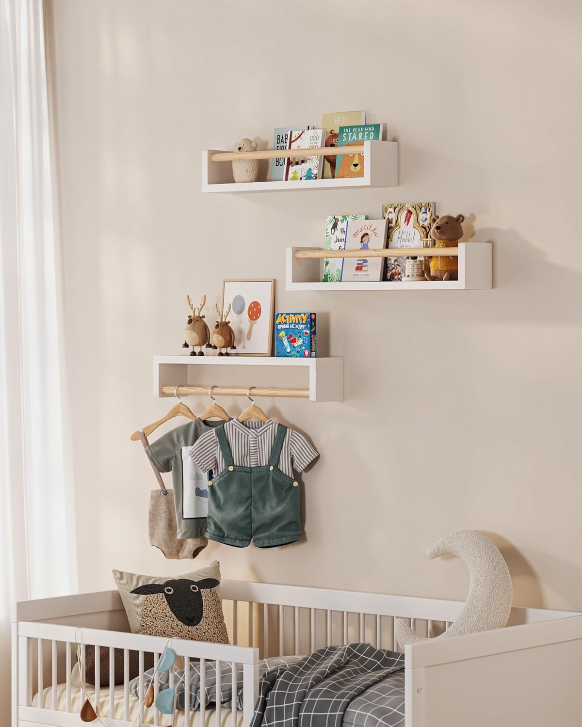 Set of 3 floating nursery book - огляд і ціна Baby Nursery Shelves