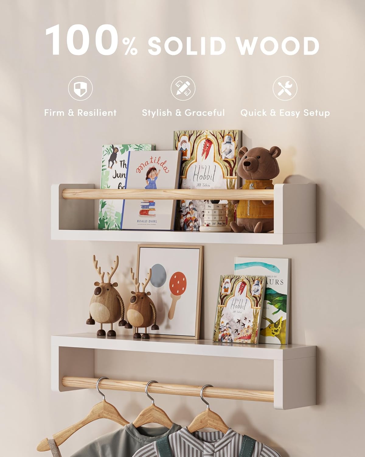 Set of 3 floating nursery book - огляд і ціна Baby Nursery Shelves