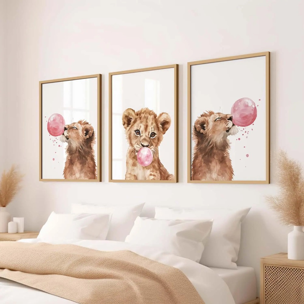 Lion Cub Nursery Wall Art Set  - огляд і ціна Baby Nursery Jungle Theme