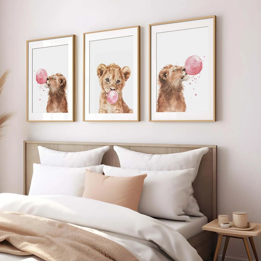 Lion Cub Nursery Wall Art Set  - огляд і ціна Baby Nursery Jungle Theme