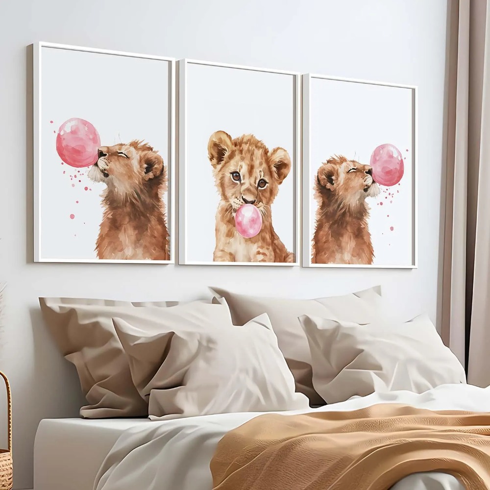 Lion Cub Nursery Wall Art Set  - огляд і ціна Baby Nursery Jungle Theme