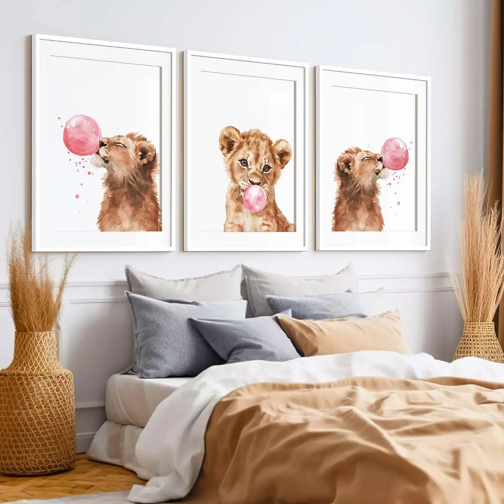 Lion Cub Nursery Wall Art Set  - огляд і ціна Baby Nursery Jungle Theme