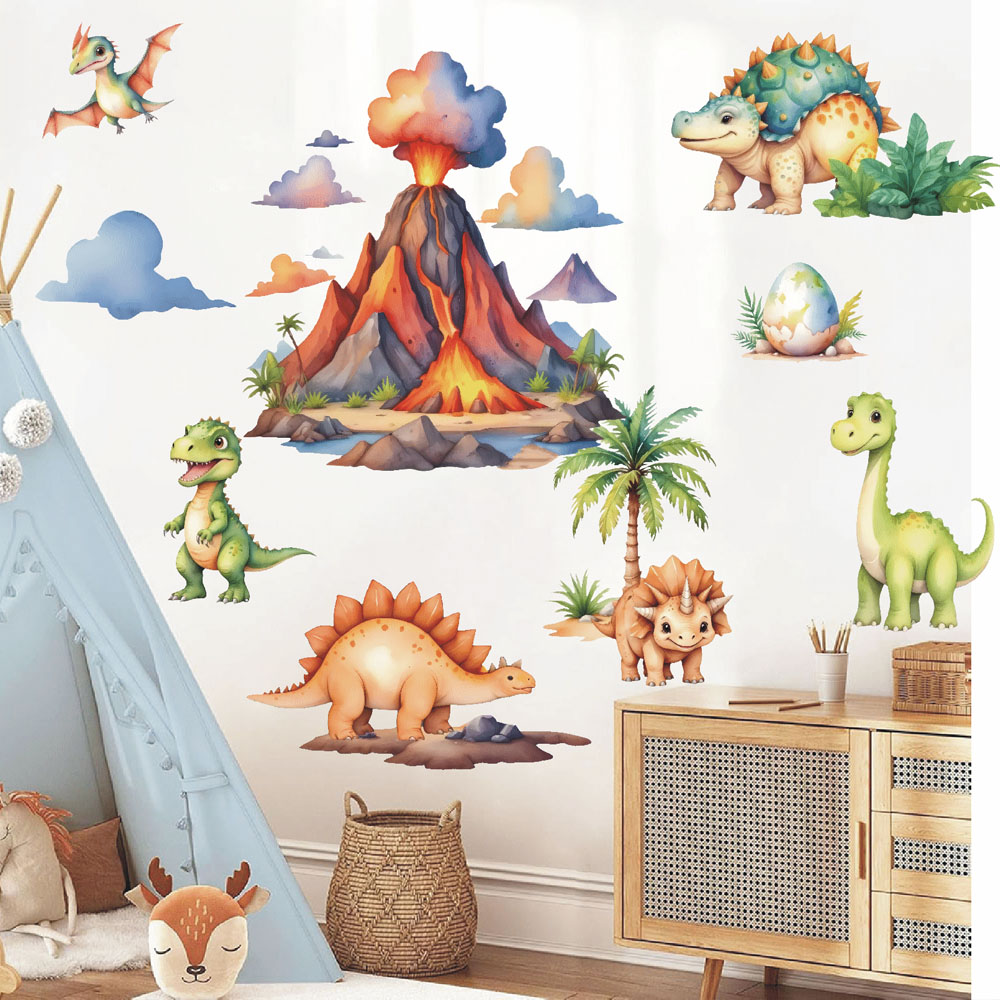 Cartoon Jungle Dinosaur Wall S - огляд і ціна Baby Nursery Jungle Theme