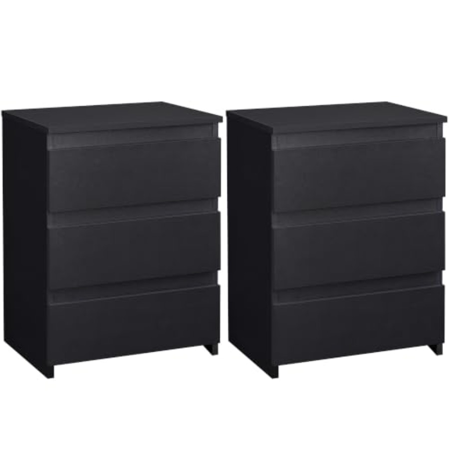Nightstands Set of 2, 3 Drawer - огляд і ціна Drawer Dresser White