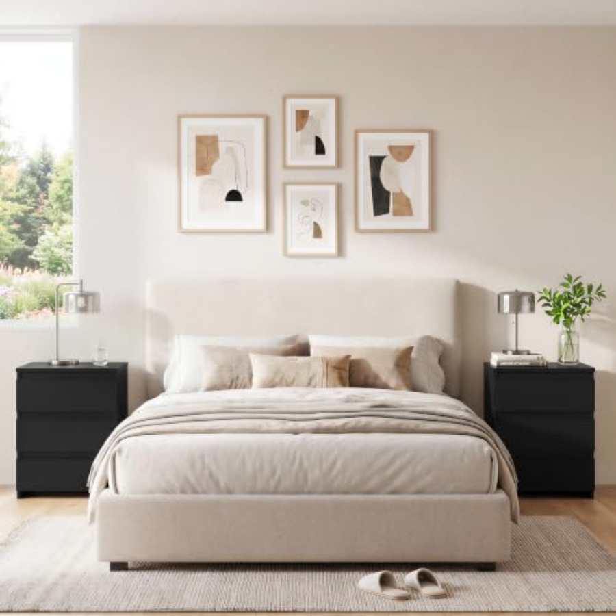 Nightstands Set of 2, 3 Drawer - огляд і ціна Drawer Dresser White