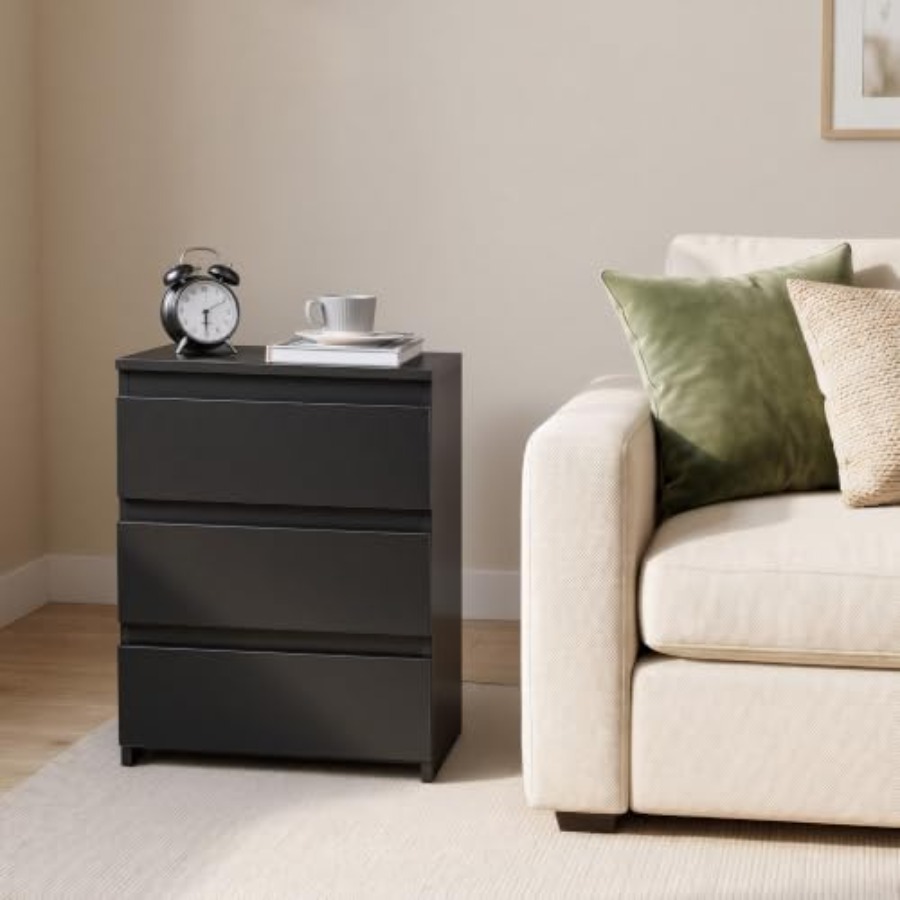 Nightstands Set of 2, 3 Drawer - огляд і ціна Drawer Dresser White