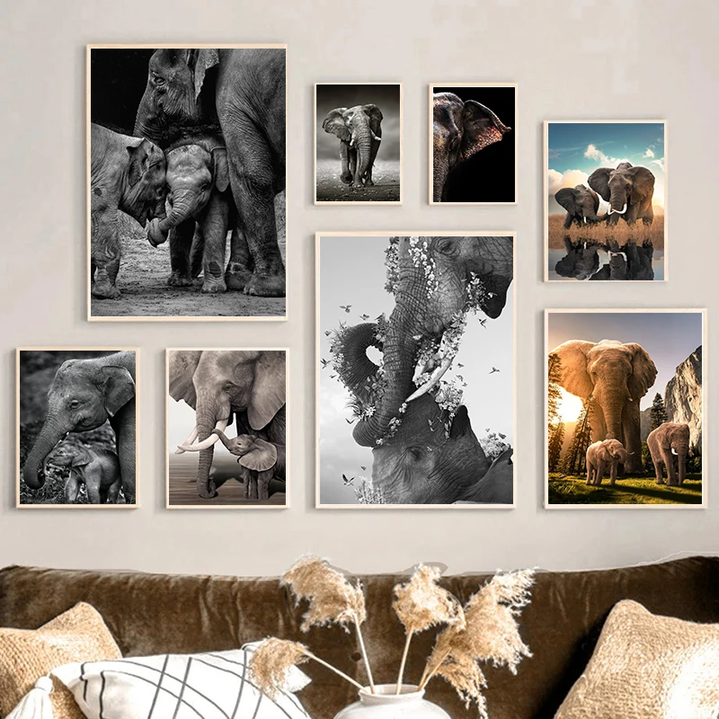 Wildlife Elephant Family Poste - огляд і ціна Baby Nursery Images