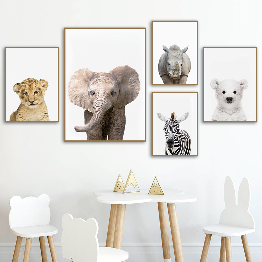 1pc frameless Canvas Painting  - огляд і ціна Baby Nursery Zoo Animals