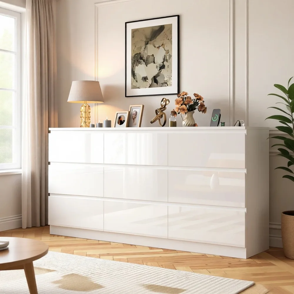 Large 70 Inch 9 Drawer Dresser - огляд і ціна Drawer Dresser White