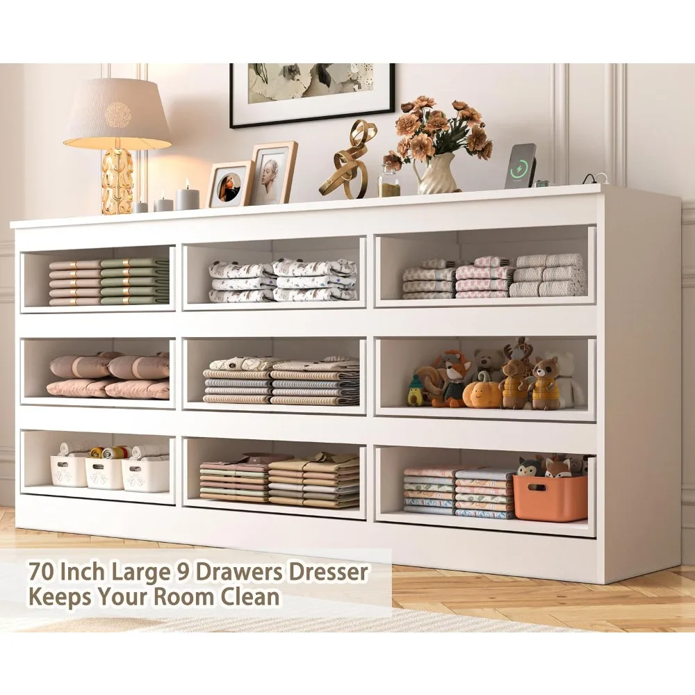 Large 70 Inch 9 Drawer Dresser - огляд і ціна Drawer Dresser White