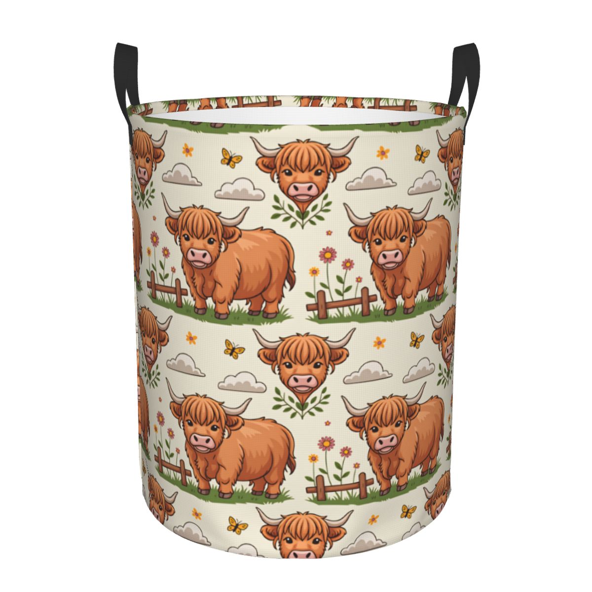 Cartoon Highland Cows Laundry  - огляд і ціна Baby Nursery Laundry Basket