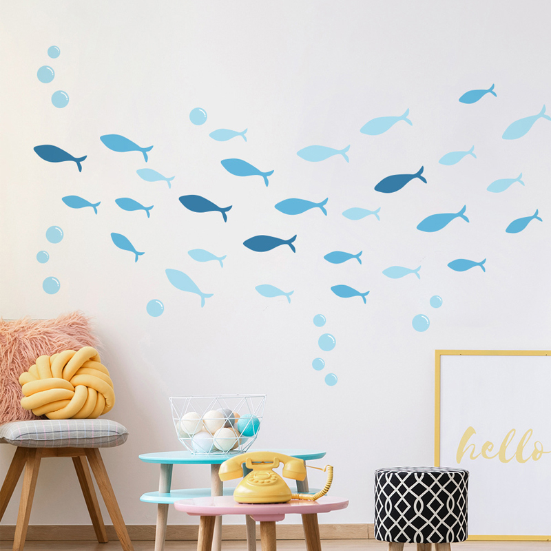 42pcs/set Blue Fish Vinyl Wall - огляд і ціна Baby Nursery Furniture Sets