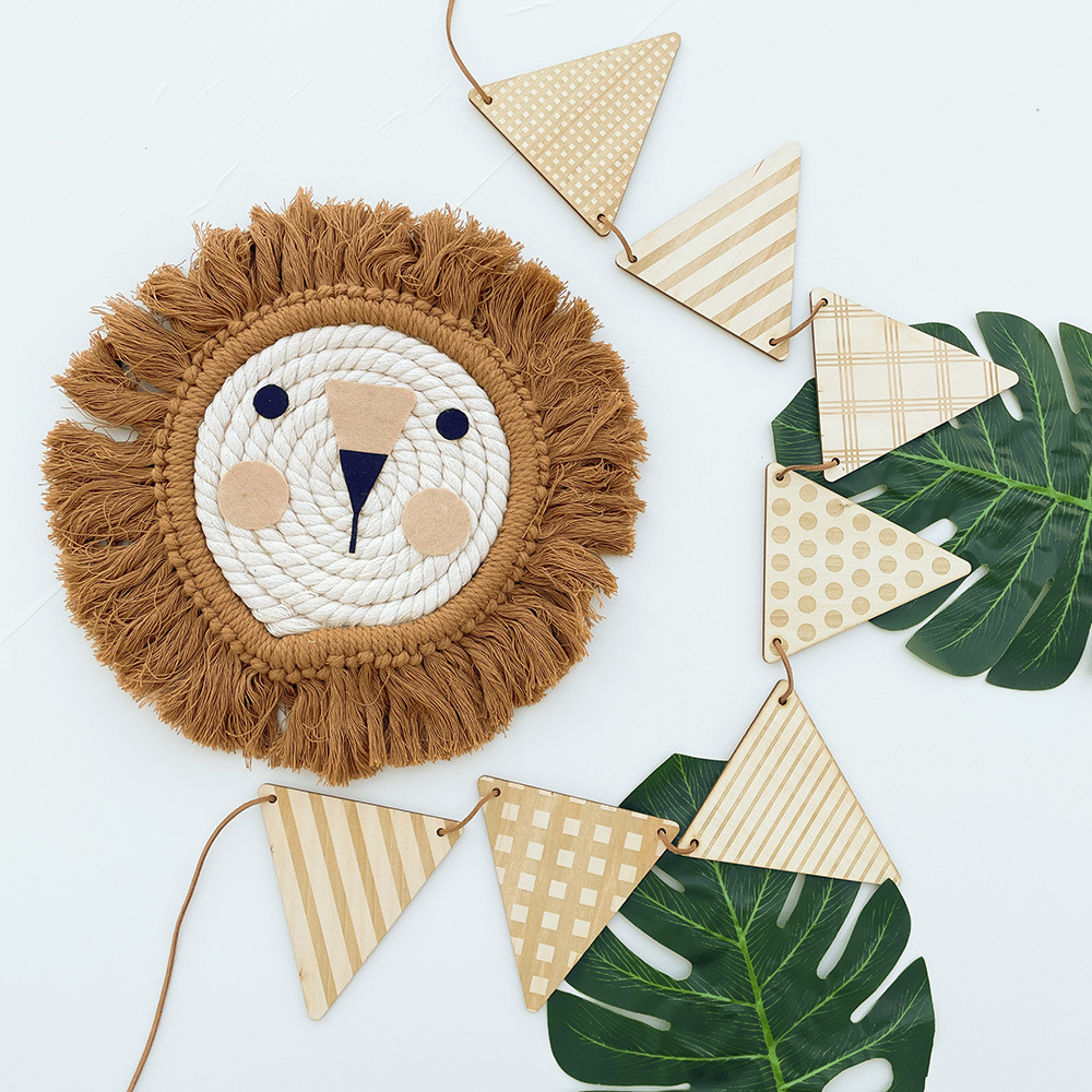 Nordic Wooden Triangle Flag Wa - огляд і ціна Baby Nursery Garland