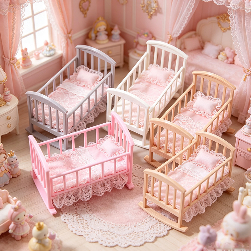 1:12 Dollhouse Mini Baby Crib  - огляд і ціна Baby Nursery Furniture Sets