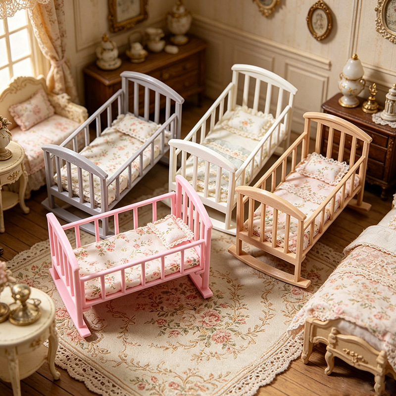 1:12 Dollhouse Mini Baby Crib  - огляд і ціна Baby Nursery Furniture Sets