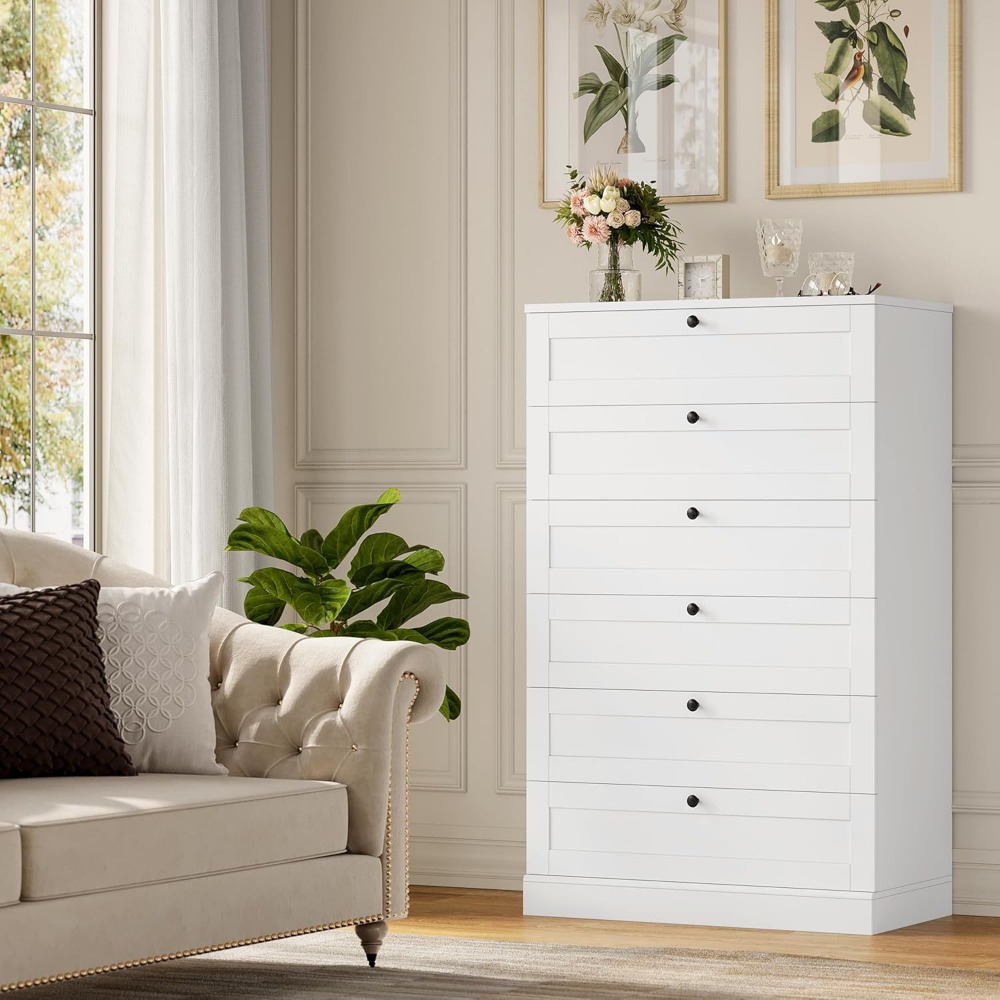 Exquisite White 6 Drawer Dress - огляд і ціна Drawer Dresser White