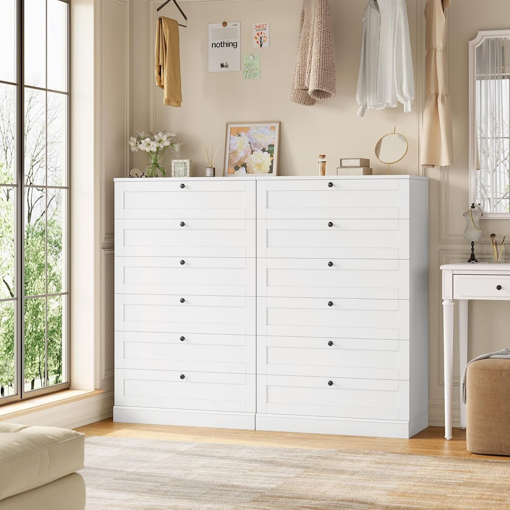 Exquisite White 6 Drawer Dress - огляд і ціна Drawer Dresser White