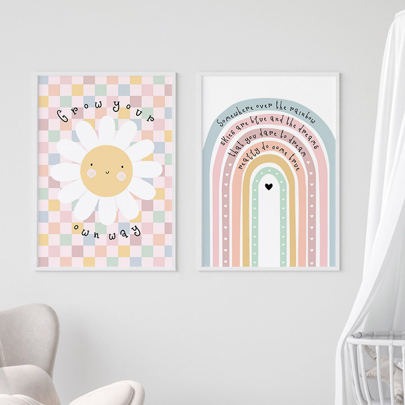Sun Flower Rainbow Cloud Heart - огляд і ціна Baby Nursery Wall