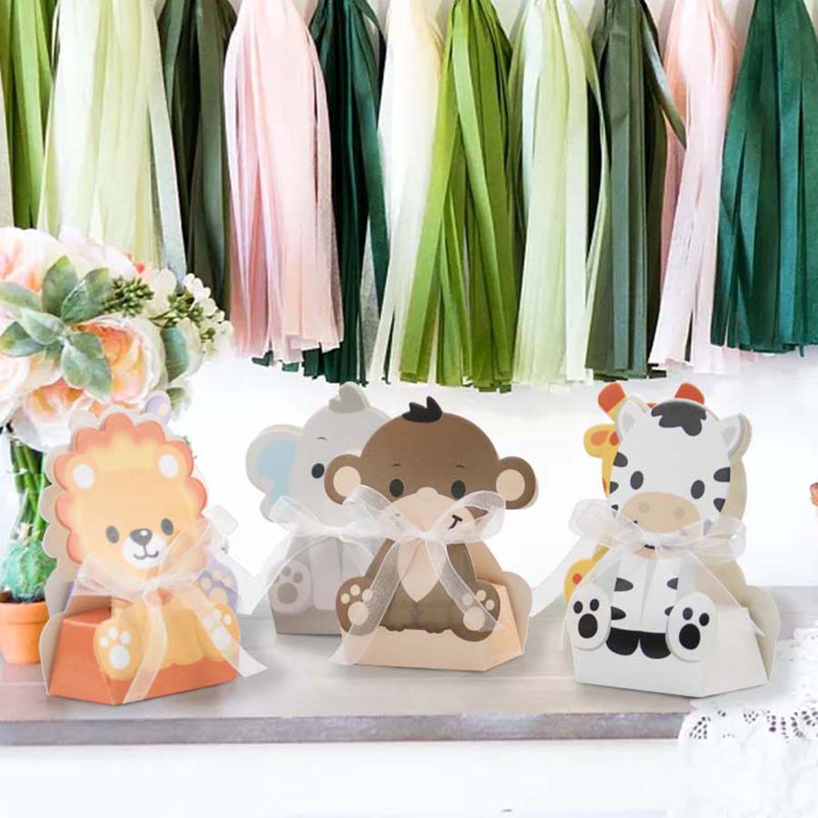 12PCS Safari Animal Favor Boxe - огляд і ціна Baby Nursery Jungle Theme