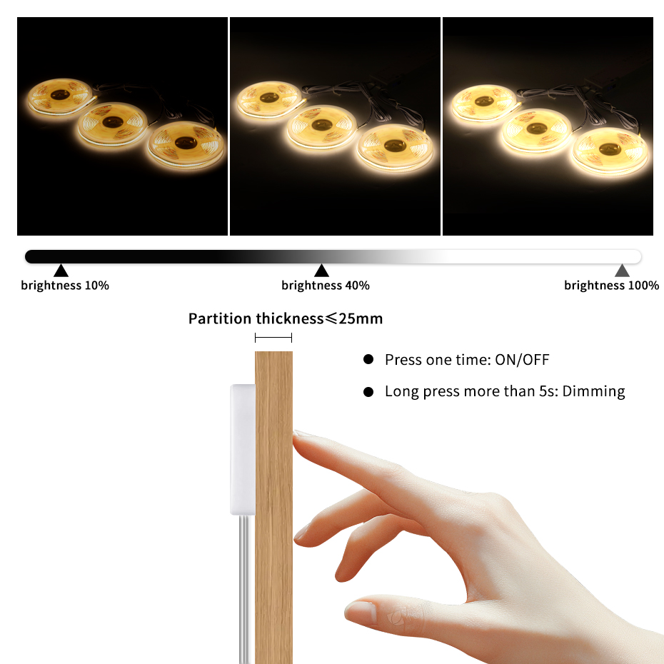24V COB LED Strip with EU/US/A - огляд і ціна Drawer Dresser White